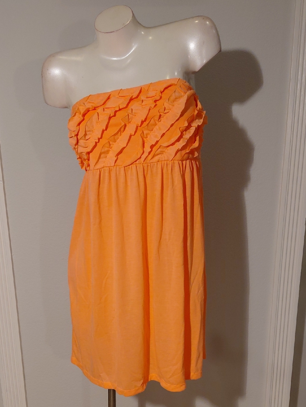 Strapless Ruffle Coverup - Bright Orange